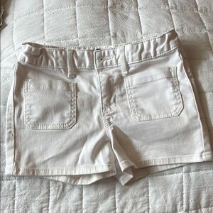 GAP White Casual Cotton Blend Shorts